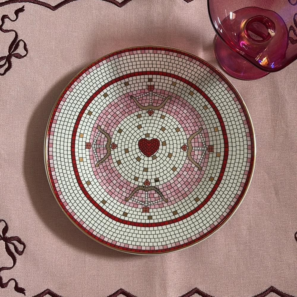 Anthropologie Bistro Tile Stoneware Dessert Plate: Valentine's Edition Set of 4 - Picture 6 of 14